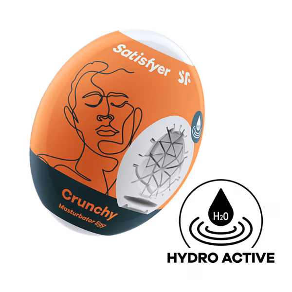 satisfyer crunchy masturbator egg orange front view