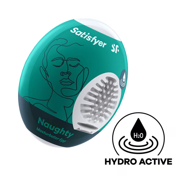 satisfyer naughty masturbator egg green front view
